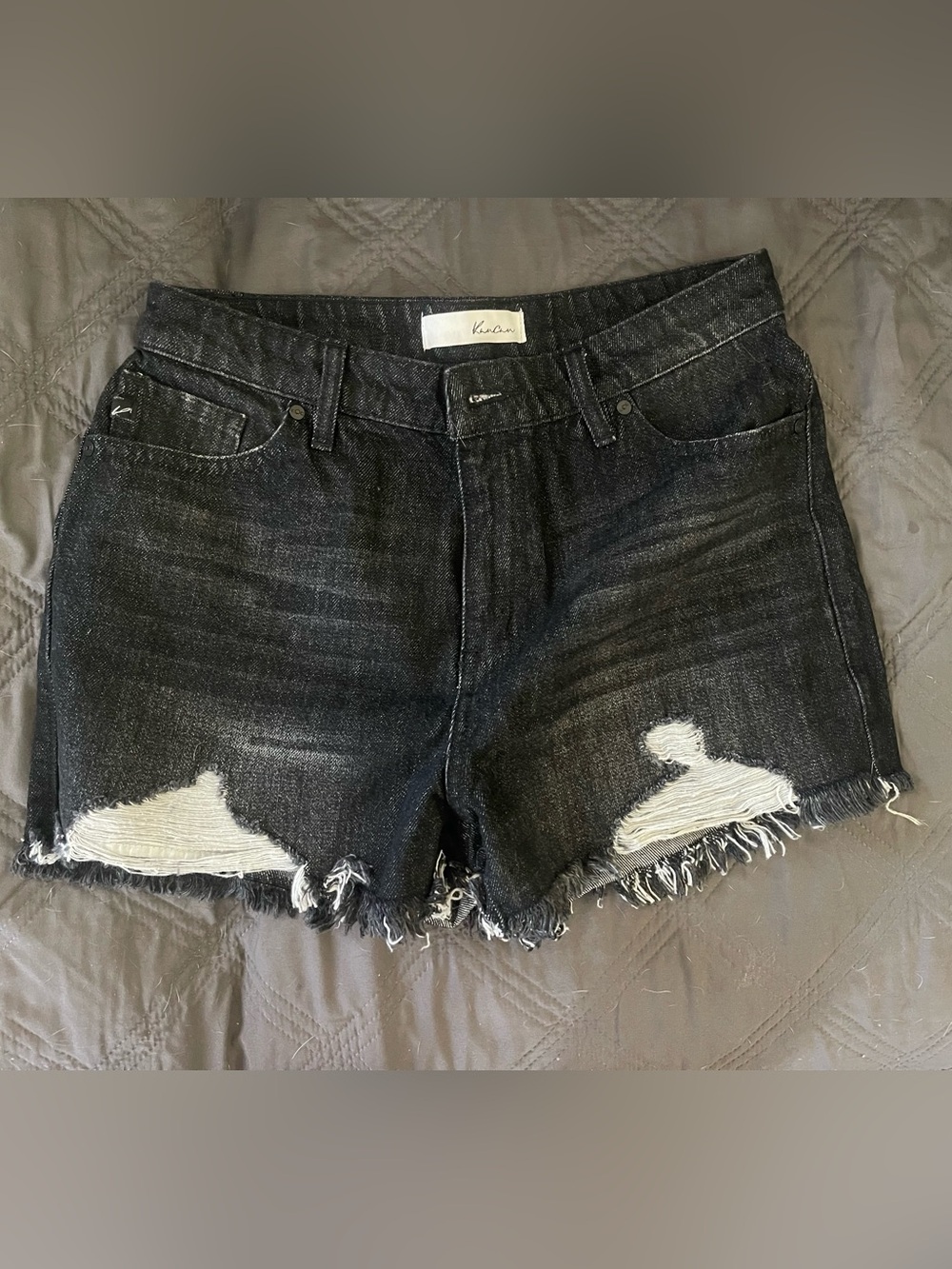 KanCan Black Denim High-Rise Shorts